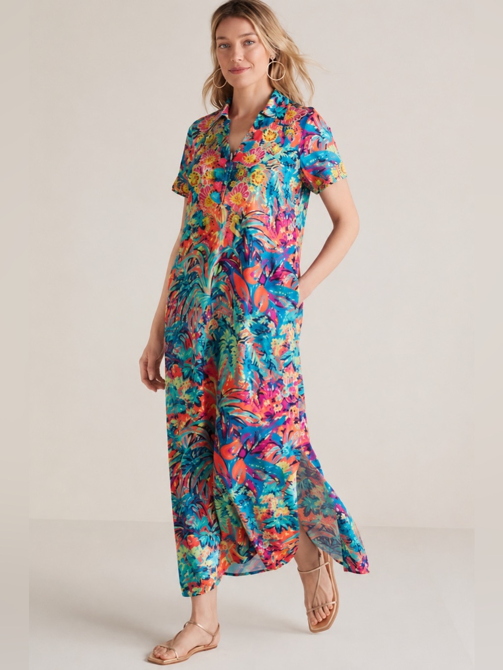 Soft Surroundings Florence Maxi Beaded Dress Size PM
